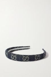 Blue NET SUSTAIN organic denim-jacquard headband GUCCI NET-A-PORTER at Net a Porter