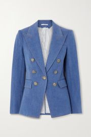 Blue Naira Dickey double-breasted denim blazer VERONICA BEARD NET-A-PORTER at Net a Porter