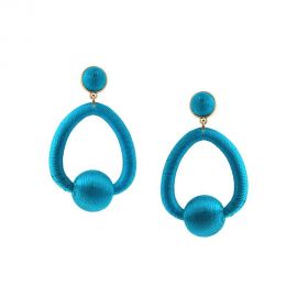 Blue Oval Ball Earrings by Jennifer Miller at Jennifer Miller