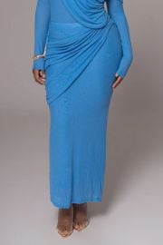 Blue Paradise Hills Maxi Skirt at JLuxLabel
