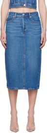 Blue Pencil Denim Midi Skirt at ssense