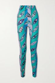 Blue Printed stretch leggings PUCCI NET-A-PORTER at Net a Porter