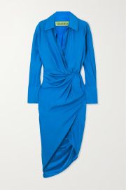 Blue Puno silk-satin midi shirt dress GAUGE81 NET-A-PORTER at Net a Porter