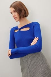 Blue Ring Detail Sweater by Eudon Choi Collective Rent the Runway at Rent the Runway