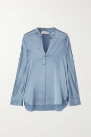 Blue Silk-satin blouse  VINCE  NET-A-PORTER at Net a Porter