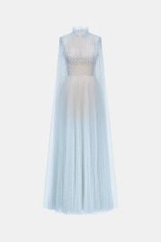 Blue Smocked Lace Maxi Dress at Montsand