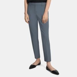 Blue Stretch Wool Slim Cropped Pant Outlet at Theory