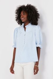 Blue Stripe Selena Blouse Pomander Place at Tuckernuck