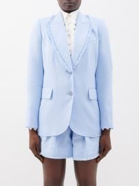 Blue Tama frayed-edge linen jacket Zimmermann FASHION US at Matches