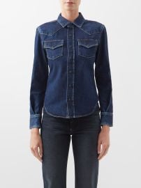 Blue Western-yoke denim shirt Saint Laurent FASHION US at Matches