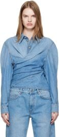 Blue Wrapped Chambray Shirt at ssense