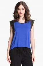 Blue and black colorblock tee at Nordstrom