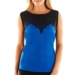 Blue and black lace top at JC Penney at JC Penney