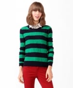 Blue and green striped sweater at Forever 21