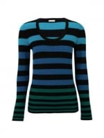 Blue and green striped top  at House of Fraser