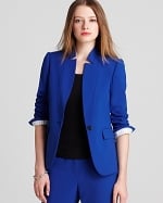 Blue blazer with similar collar at Bloomingdales