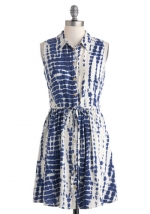 Blue dress with similar pattern at Modcloth