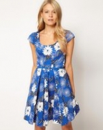 Blue floral dress at Asos