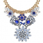 Blue flower diamond necklace at Light in the Box