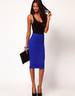 Blue high waisted skirt at Asos