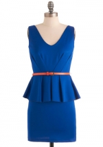 Blue peplum dress at Modcloth at Modcloth