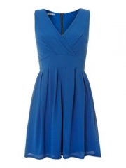 Blue pleated dress by Wal G at House of Fraser