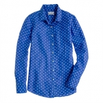 Blue polka dot shirt at Jcrew at J. Crew