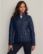 Blue quilted jacket  at Eddie Bauer