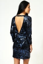 Blue sequin dress at Boohoo at Boohoo