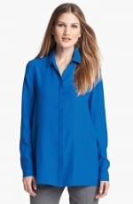 Blue silk blouse by Lafayette 148 at Nordstrom