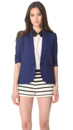 Blue stitch lapel blazer by Band of Outsiders at Shopbop