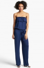 Blue strapless jumpsuit at Nordstrom