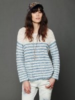 Blue stripe knit pullover from Free People at Free People