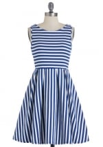 Blue striped dress from Modcloth at Modcloth