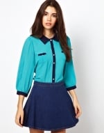 Blue tipped blouse by Yumi at Asos