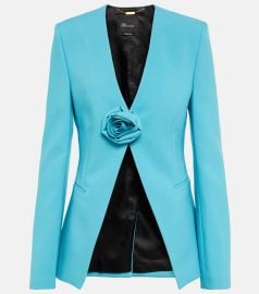 Blumarine Rose embellished collarless blazer at Mytheresa