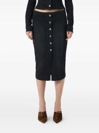 Blumarine logo-print Denim Skirt Black at Farfetch