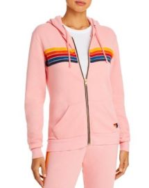 Blush Rainbow-Stripe Hoodie at Bloomingdales