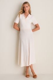 Blush and Ivory Knit Maude Polo Dress Tuckernuck at Tuckernuck