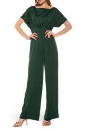 Boatneck Short Sleeve Wide Leg Satin Jumpsuit at Nordstrom Rack