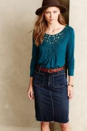 Bobbinlace Tee in Turquoise at Anthropologie