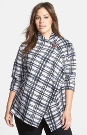 Bobeau One-Button Fleece Cardigan at Nordstrom