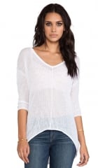 Bobi Mesh Sweater in White  REVOLVE at Revolve