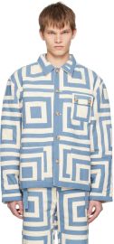 Bode Blue Off-White House Steps Reversible Jacket SSENSE at Ssense