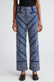 Bode Bombora Couching Embroidered Wool Blend Wide Leg Trousers at Nordstrom