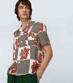 Bode Checker Bloom Floral Silk Bowling Shirt SM Mens New eBay at eBay