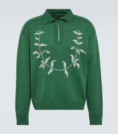 Bode Embroidered wool polo sweater at Mytheresa