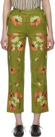 Bode Green Victorian Lime Trousers at Ssense