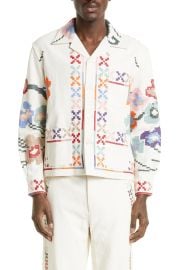 Bode Prisma Cross Stitch Cotton Overshirt and Pants at Nordstrom