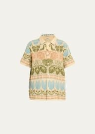 Bode Tulipa Floral Boxy Shirt at Bergdorf Goodman